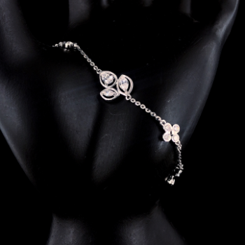 Lab-Grown Diamond Pear Motif Chain Bracelet